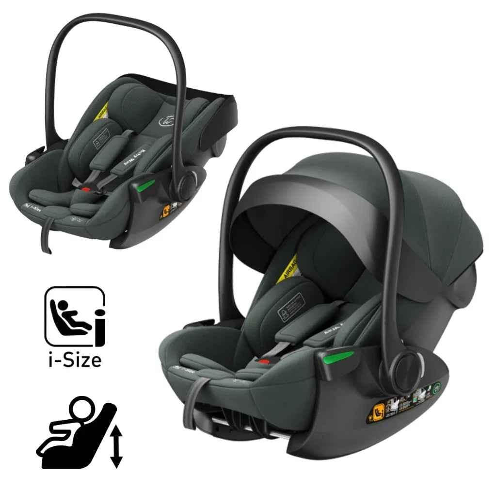 Crown i-Size Capsule Car Seat – Reclining Capsule with 6-Level Adjustable Headrest - Olive