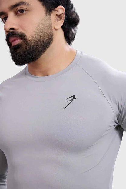 Bare Nylon Fullsleeves T-shirt Light Grey