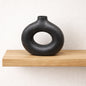 Frankly Cotton Black Sculptural Donut Vase Nest & Stem Homewares