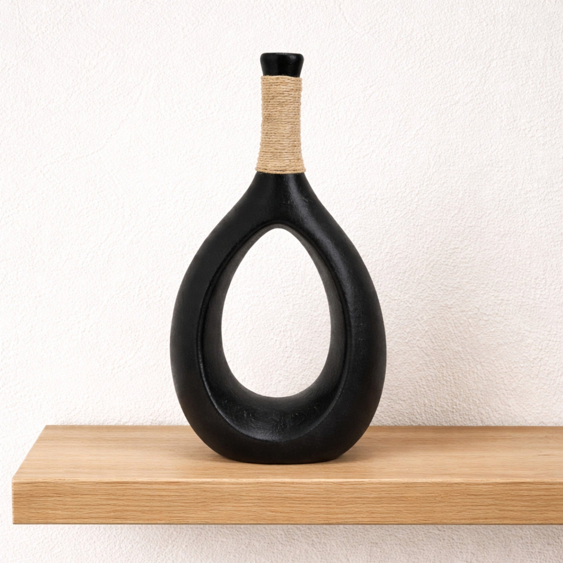 Frankly Cotton Black Teardrop Sculptural Vase Nest & Stem Homewares