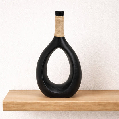 Frankly Cotton Black Teardrop Sculptural Vase Nest & Stem Homewares
