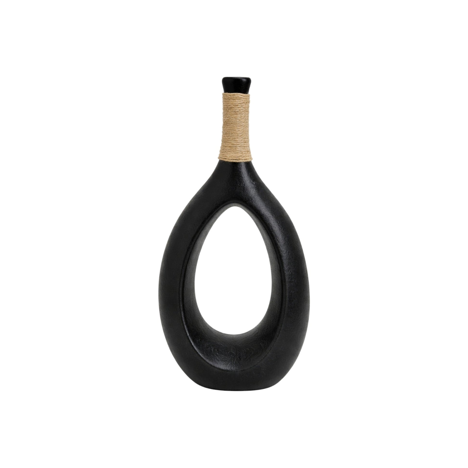 Frankly Cotton Black Teardrop Sculptural Vase Nest & Stem Homewares