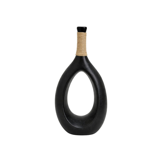 Frankly Cotton Black Teardrop Sculptural Vase Nest & Stem Homewares