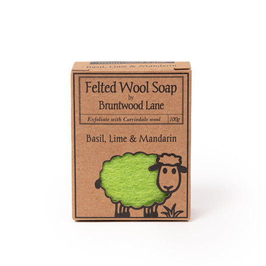 Basil, Lime & Mandarin Felted Wool Soap - ShopHub