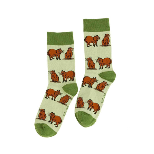 Save the Green Capybara Bamboo Socks