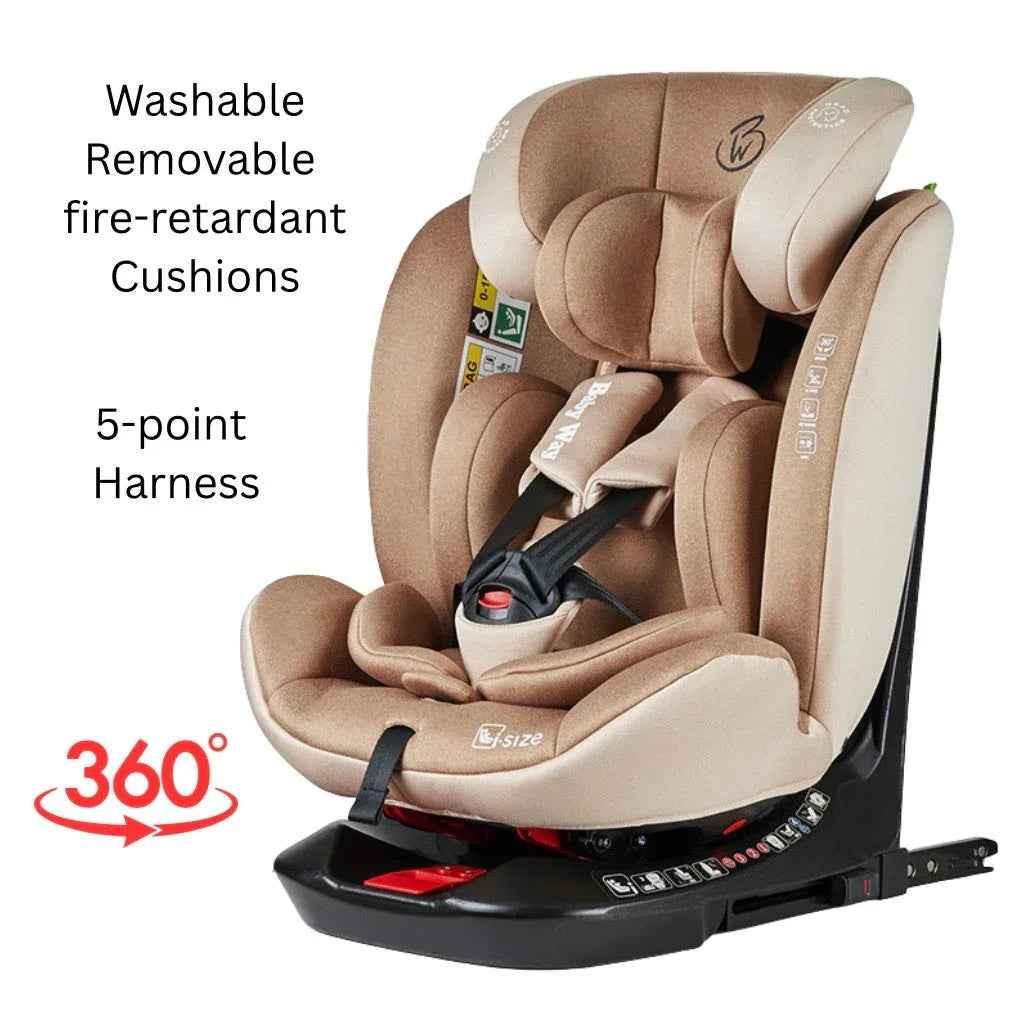 Defender i-Size 360 Rotating and Convertible Car Seat with ISOFIX and Top Tether - BEIGE