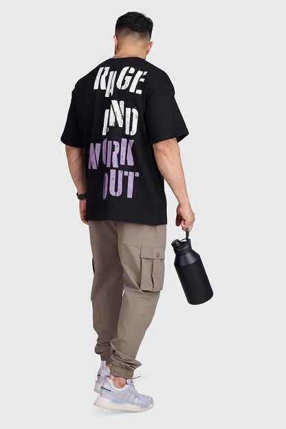 Unisex Rage Oversized T-shirts Black