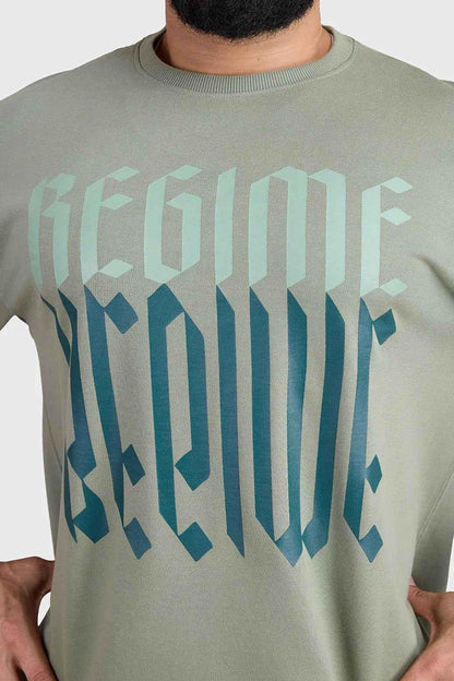 Unisex Regime Oversized T-shirts Sage Green