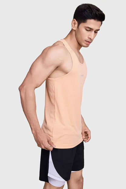 Checks Running Tank Peach