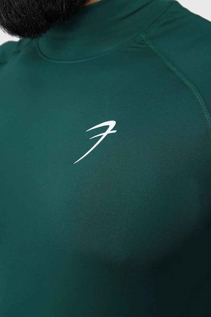 High Neck Compression T-shirt Emerald