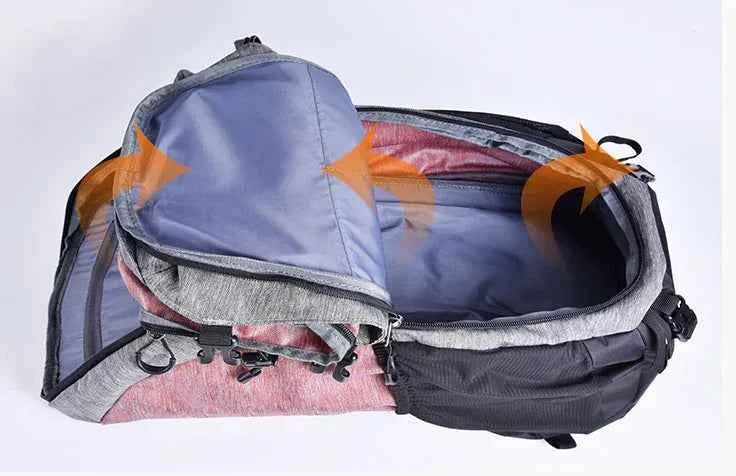 50L Nylon Hiking Backpack - Lightweight Outdoor Sports Pack with Embroidered Design | Adventure Rucksack