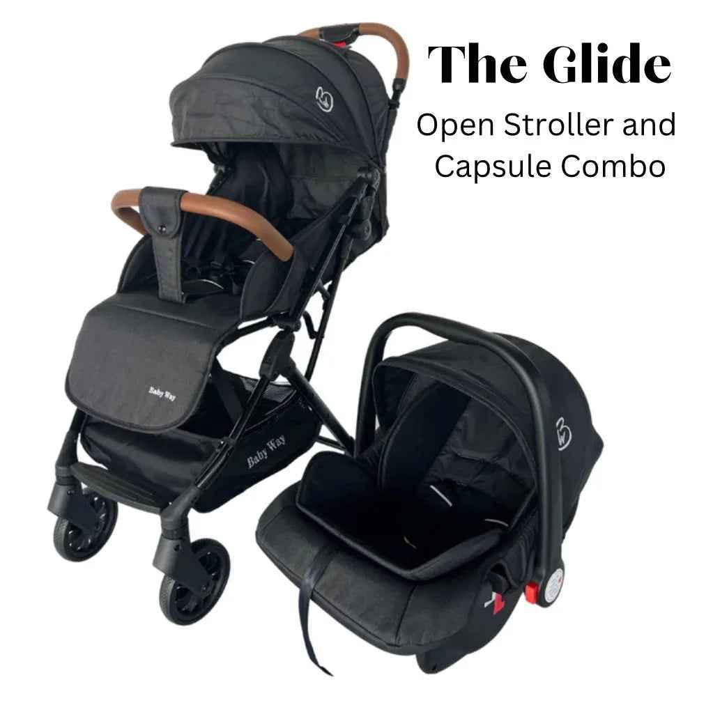 The Glide - Compact Travel Stroller and Capsule Car Seat Combo with Pull Handle