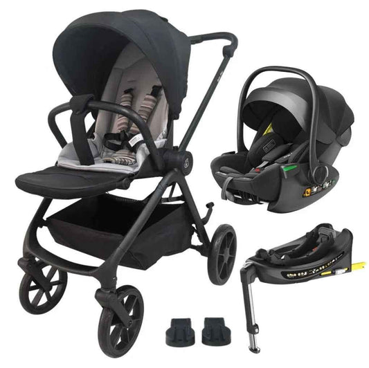 Crown Y Luxury Travel System - Reversible Stroller + Reclining i-Size Capsule + Rotating ISOFIX Base