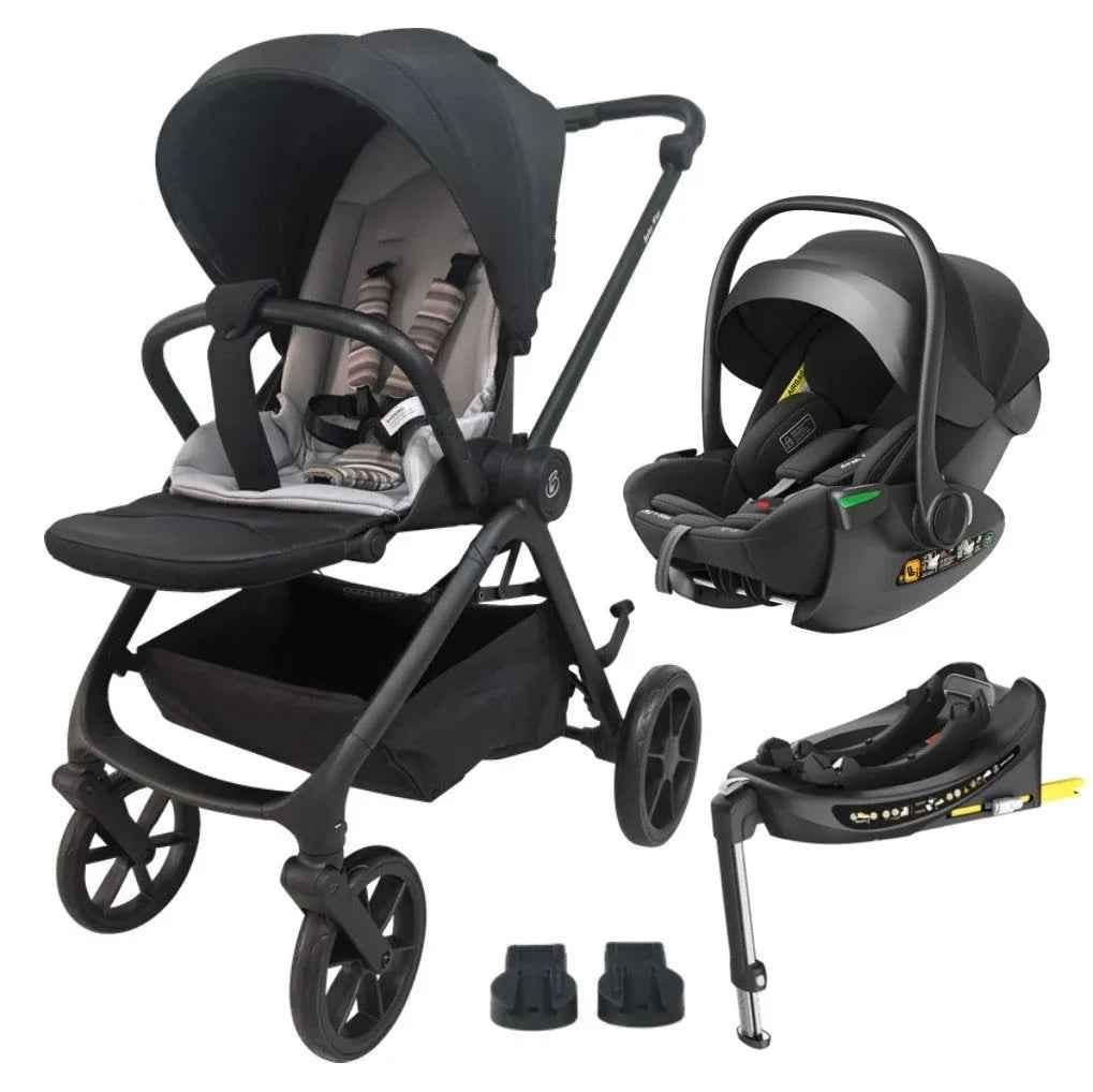 Crown Y Luxury Travel System - Reversible Stroller + Reclining i-Size Capsule + Rotating ISOFIX Base