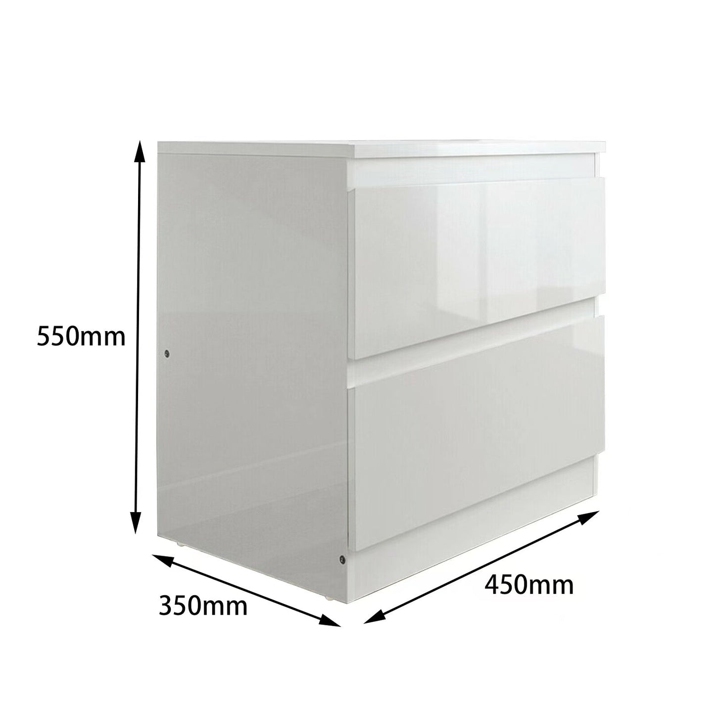 'Monaco' White Bedside Table sue-e furniture