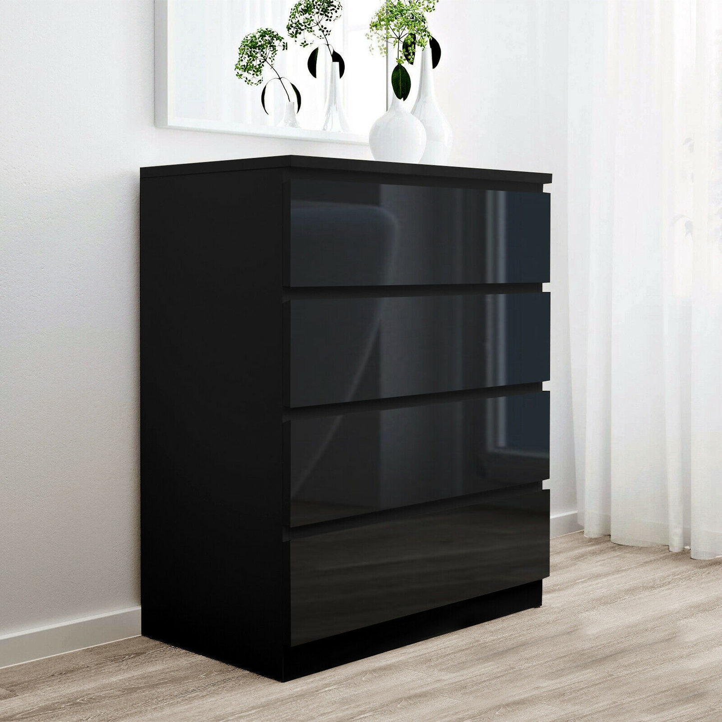 'Monaco' Black Chest of 4 drawers sue-e furniture