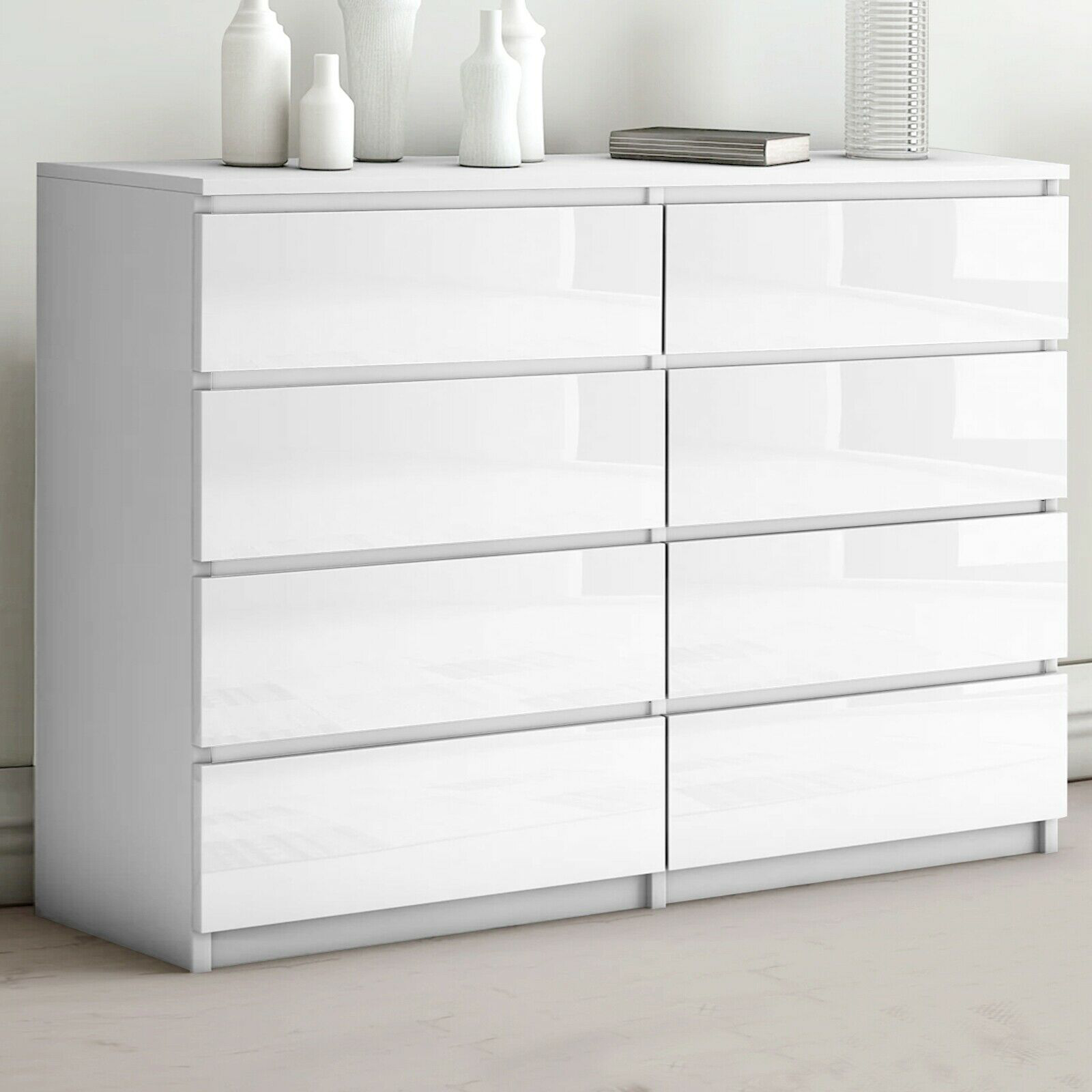 'Monaco' White Chest of 8 drawers sue-e furniture