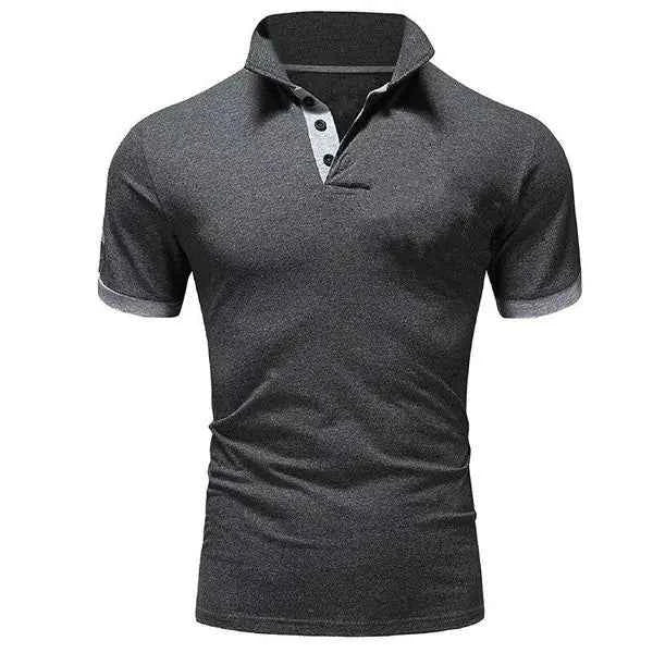 Men's Casual Cotton Polo Shirt - Slim Fit Short Sleeve Polo for Meetings and Events | Plus Size Available