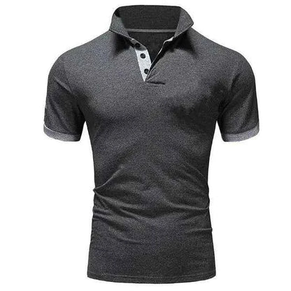 Men's Casual Cotton Polo Shirt - Slim Fit Short Sleeve Polo for Meetings and Events | Plus Size Available