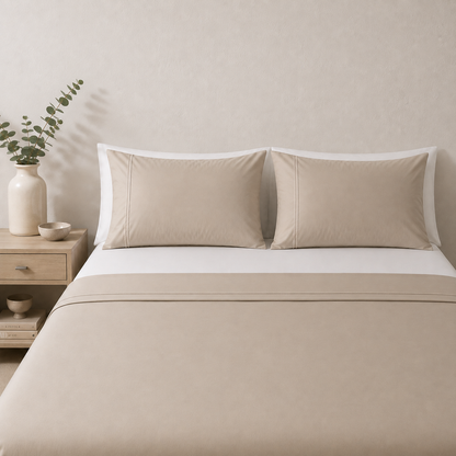ORGANIC COTTON COLOURED SHEET SET - DUNE