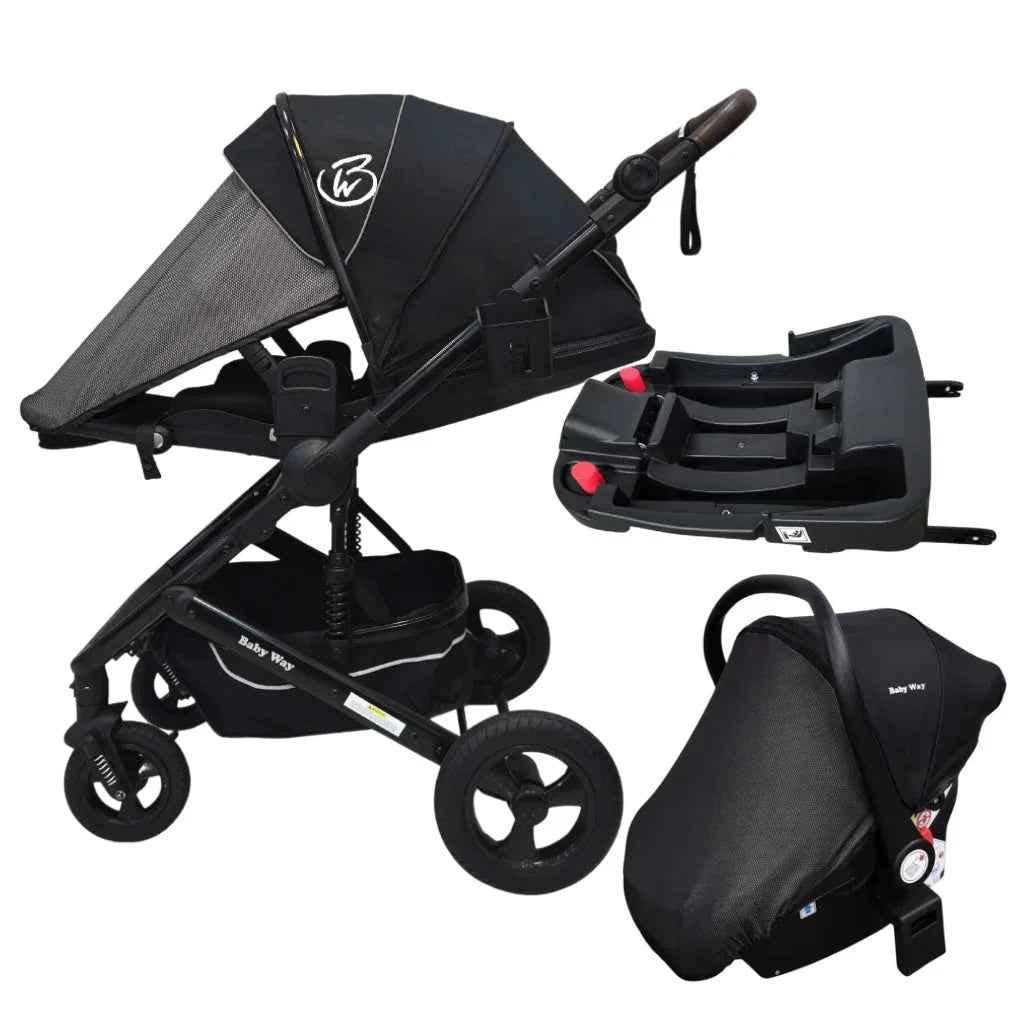 Versa 3-in-1 Travel System – Open Bassinet Stroller + Capsule Car Seat with Sunshade Sets