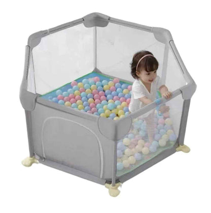 Hexagon Baby Playpen with Zipper Door Kids Play Area