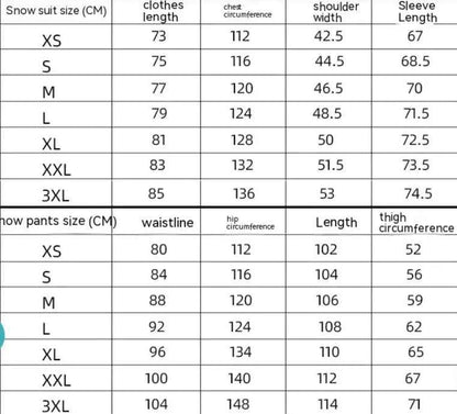 Ski Suit Men's and Women's - Waterproof Windproof Winter Snow Suit | Unisex 2-Piece Set