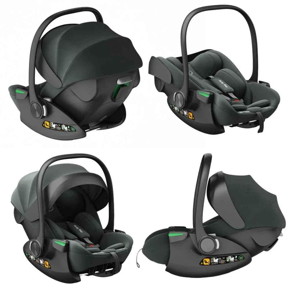 Crown i-Size Reclining Capsule Car Seat and ISOFIX 360 Rotating Capsule Base - OLIVE