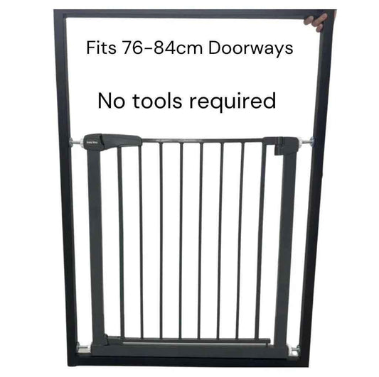 Grey Safety Gate – Secure Baby & Pet Barrier (Fits 75-84 cm Doors)