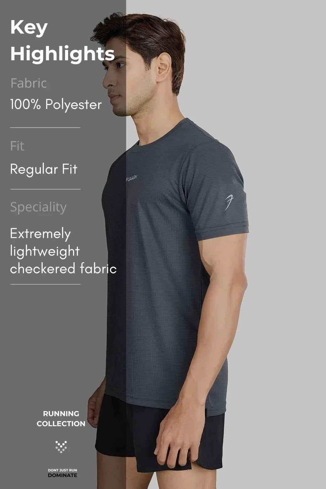Checks Running T-shirt Grey