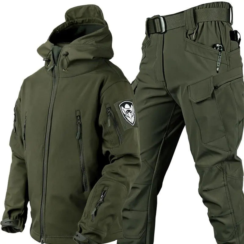 Outdoor Shark Skin Warm Camouflage Jacket and Pants Set - Tactical Softshell Fleece-Lined | Military Style Mead's Supply & Equipment Outfitters limited