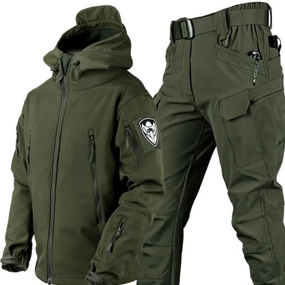 Outdoor Shark Skin Warm Camouflage Jacket and Pants Set - Tactical Softshell Fleece-Lined | Military Style Mead's Supply & Equipment Outfitters limited
