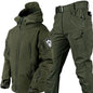 Outdoor Shark Skin Warm Camouflage Jacket and Pants Set - Tactical Softshell Fleece-Lined | Military Style Mead's Supply & Equipment Outfitters limited