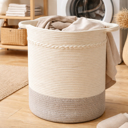 Frankly Cotton Woven Linen Basket White/Natural Nest & Stem Homewares
