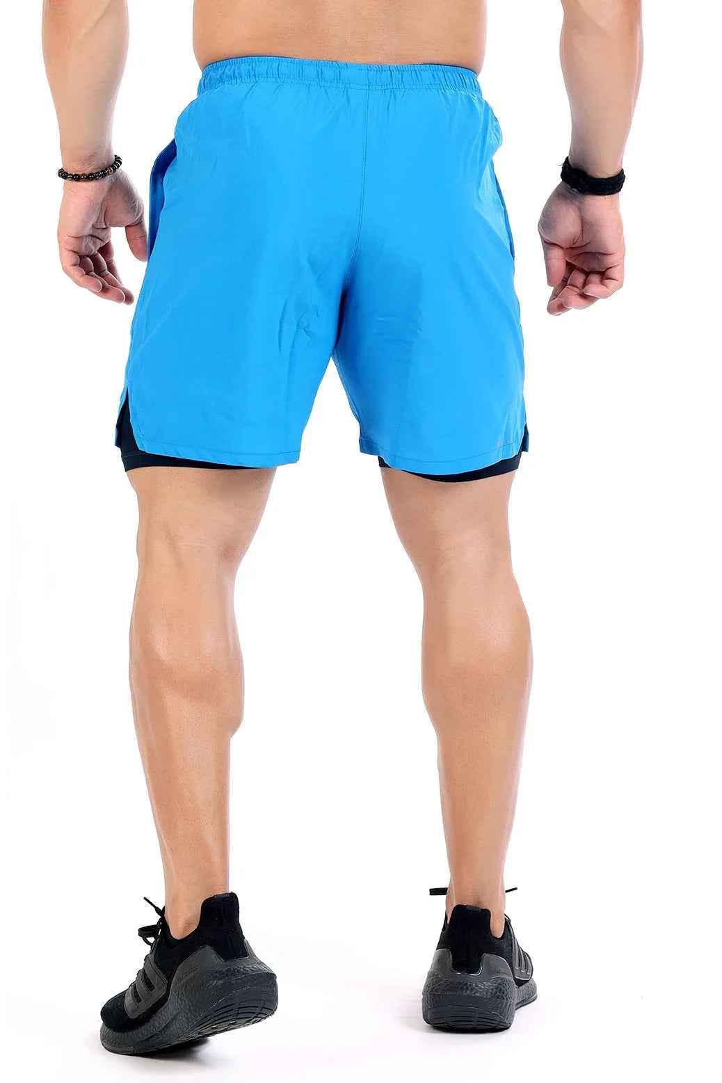 2 in 1 Compression Shorts Blue