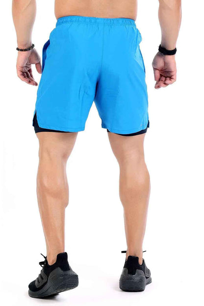 2 in 1 Compression Shorts Blue