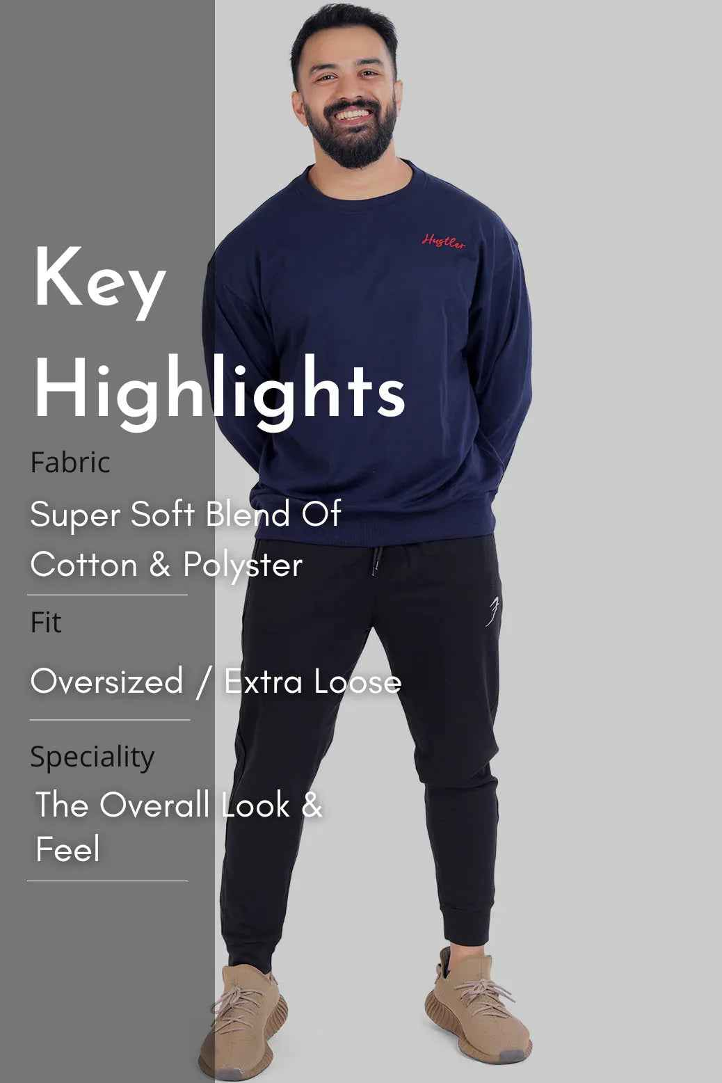 Hustler Oversized Sweatshirt Navy
