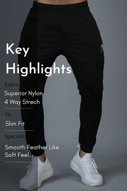 Identity Nylon Joggers Black