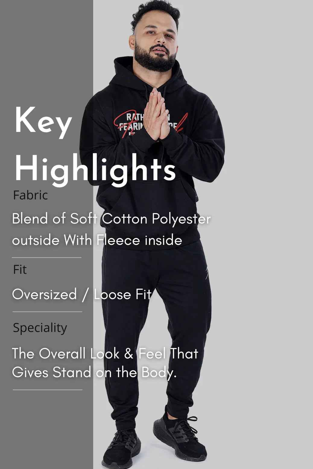 Oversized Frost Hoodie Black