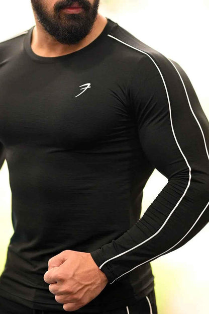 Revival Piping Fullsleeves T-shirt Black