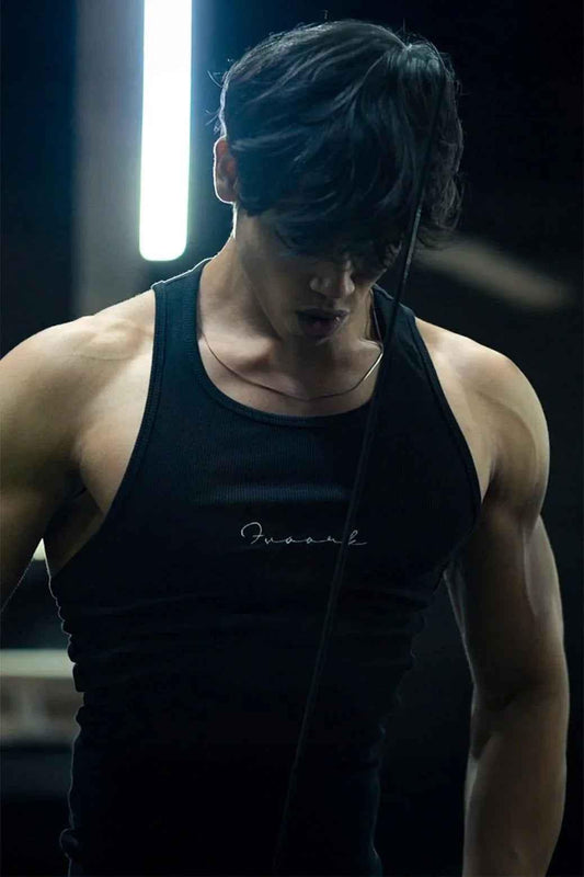 Ribbed Tank Black