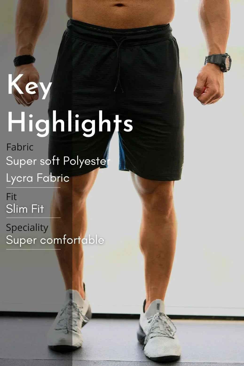 Box Shorts Black with Blue