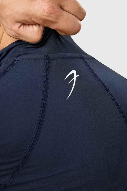 High Neck Compression Full Sleeves T-shirt Navy