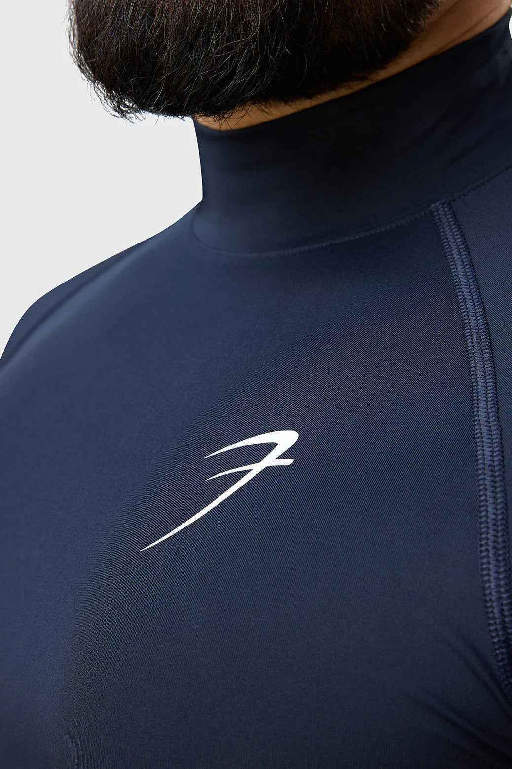 High Neck Compression T-shirt Navy