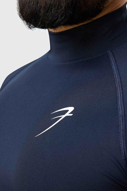 High Neck Compression T-shirt Navy