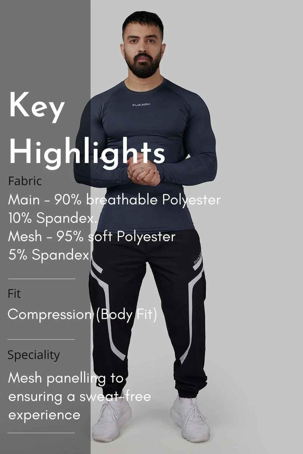 Compression 2.0 Full Sleeves T-shirt Grey