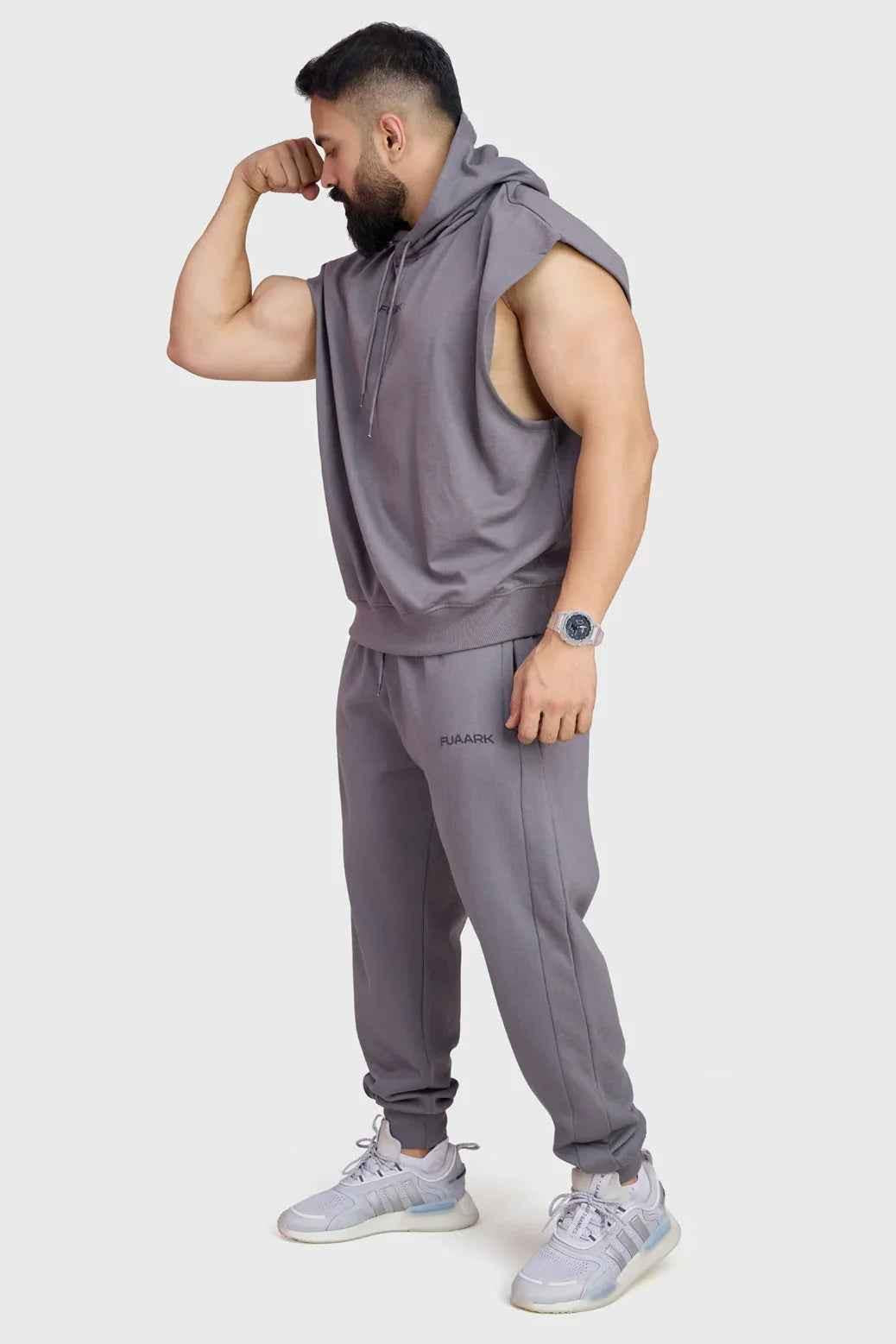 Signature Cap Sleeves Hoodie Dark Grey