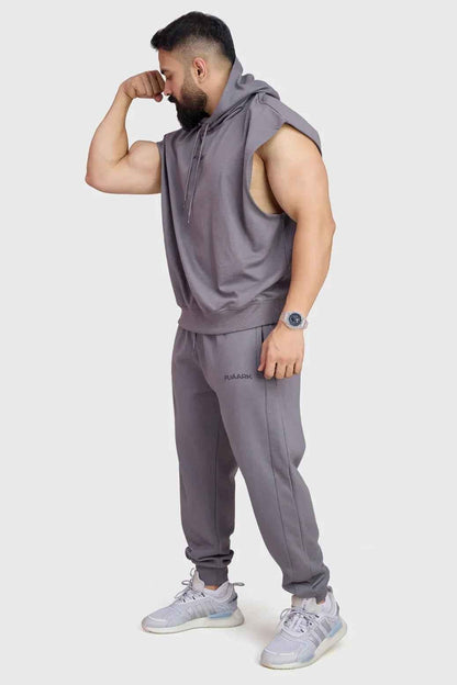 Signature Cap Sleeves Hoodie Dark Grey
