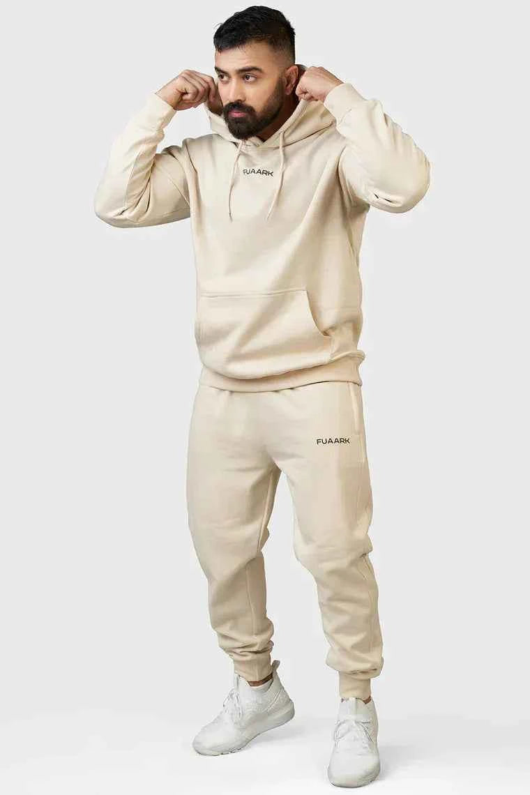 Unisex Signature Oversized Hoodies Beige