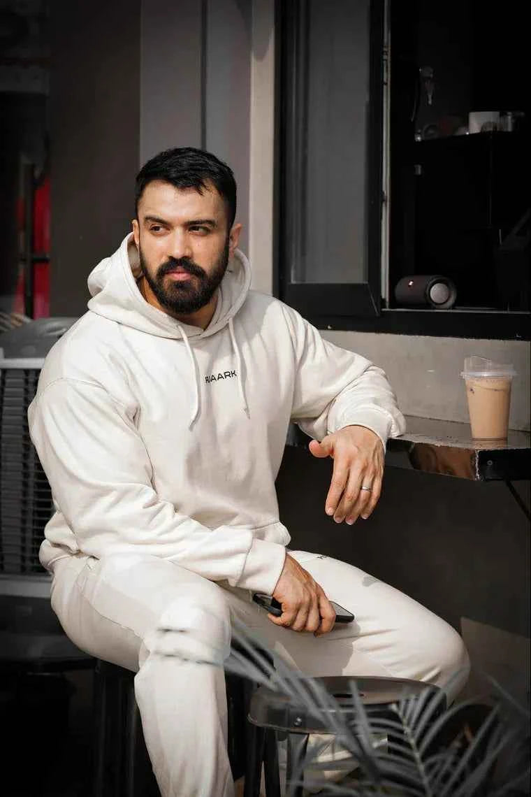 Unisex Signature Oversized Hoodies Beige